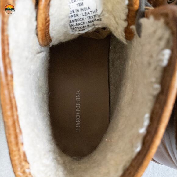 Franco Fortini Blake Chukka Boots Brown Leather Faux Fur Lace-Up Men's Size 13M - Picture 12 of 12